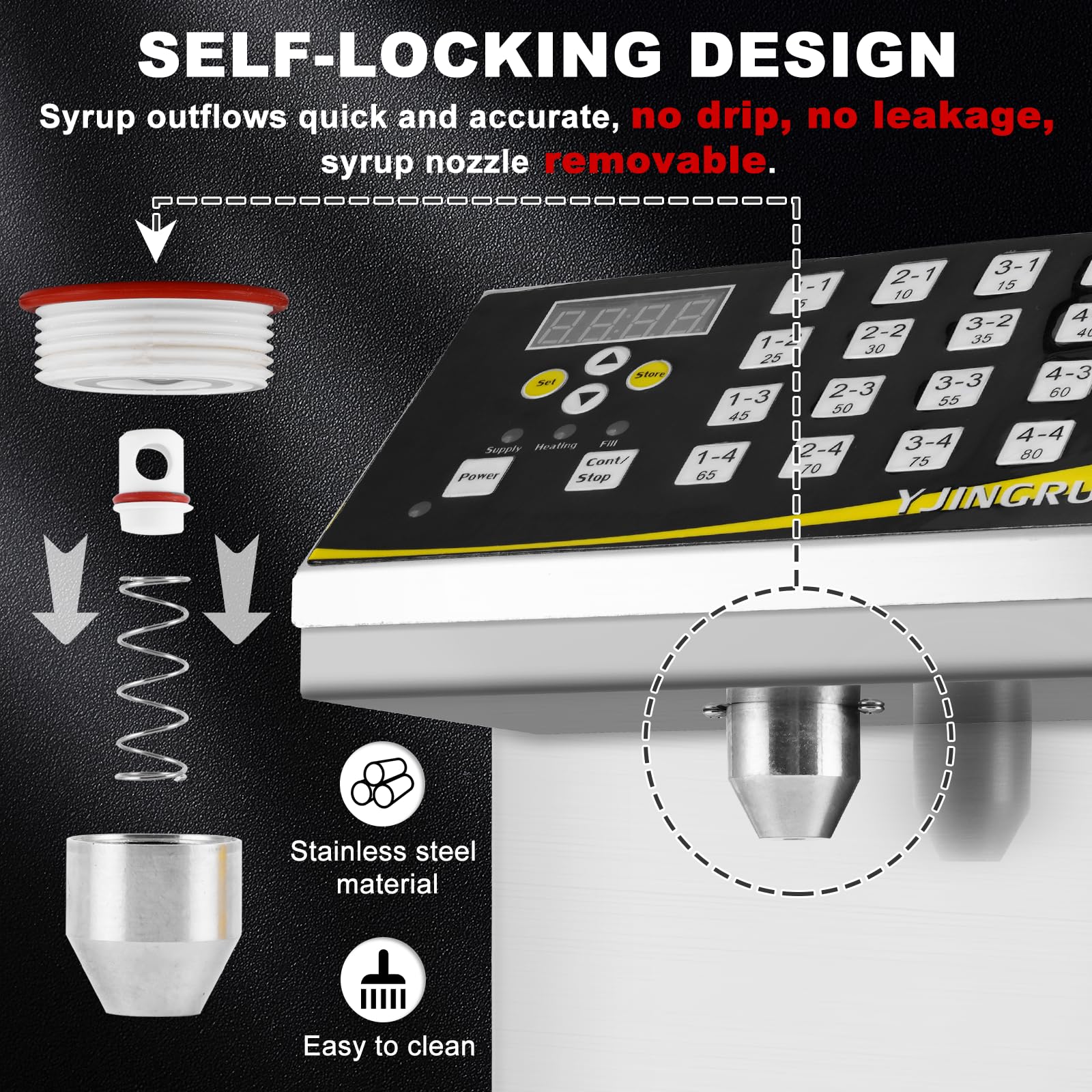 Amazon.com: YJINGRUI 果糖分配器,拉絲不銹鋼果糖機,果糖分配機(8.5L